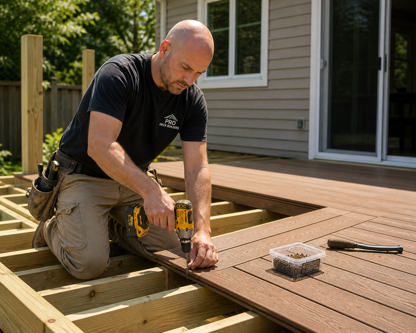 Custom wood deck and outdoor patio build by a Palm Desert deck contractor